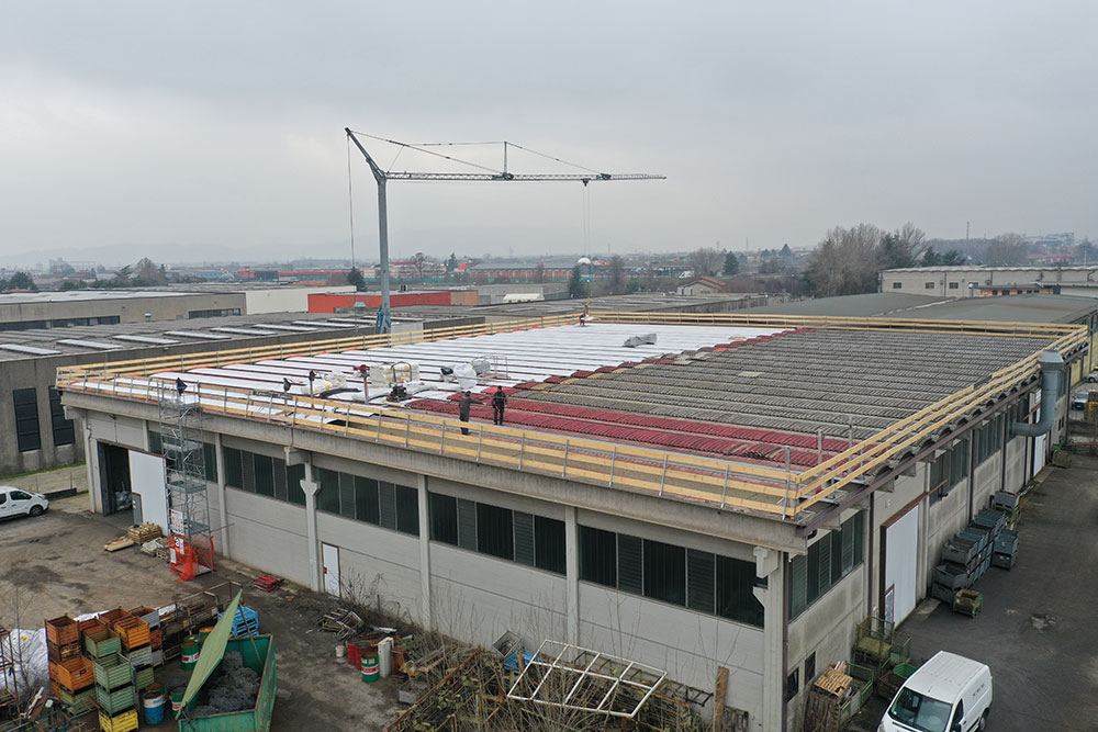 Immagine del cantiere durante dei lavori