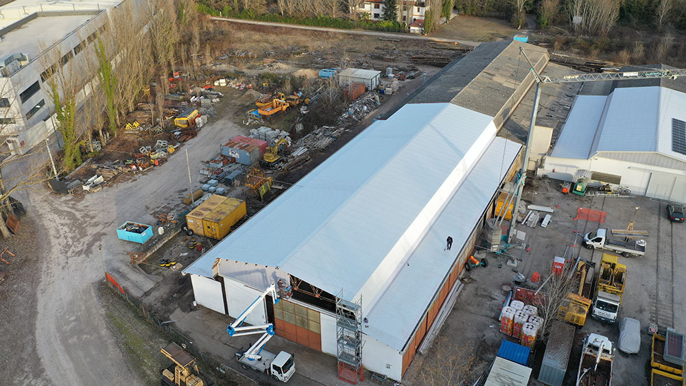 Immagine del cantiere durante dei lavori